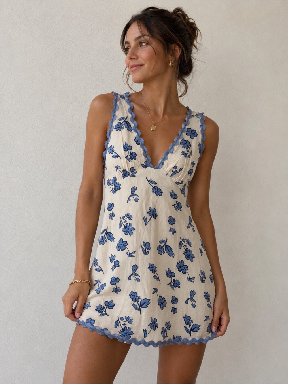 Sofie The Label | Cream-Colored Floral Mini Dress